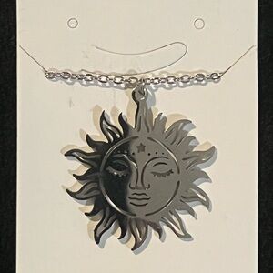 Stainless Steel Sun Pendant Necklace